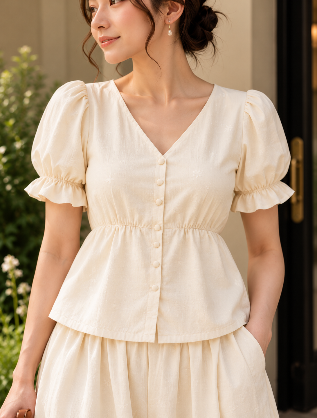 Elowen Ivory Skirt Set for women