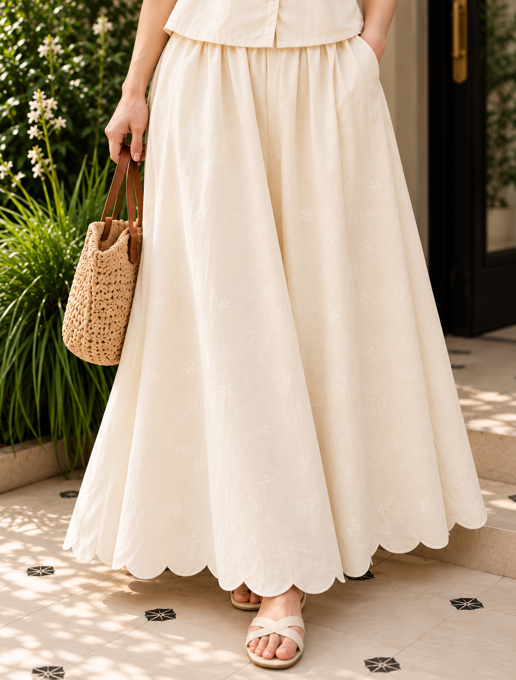Elowen Ivory Skirt Set for women