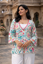 Women’s Floral Cotton Top – Soft Summer Wear | Handcrafted Floral Oversized Cotton Top