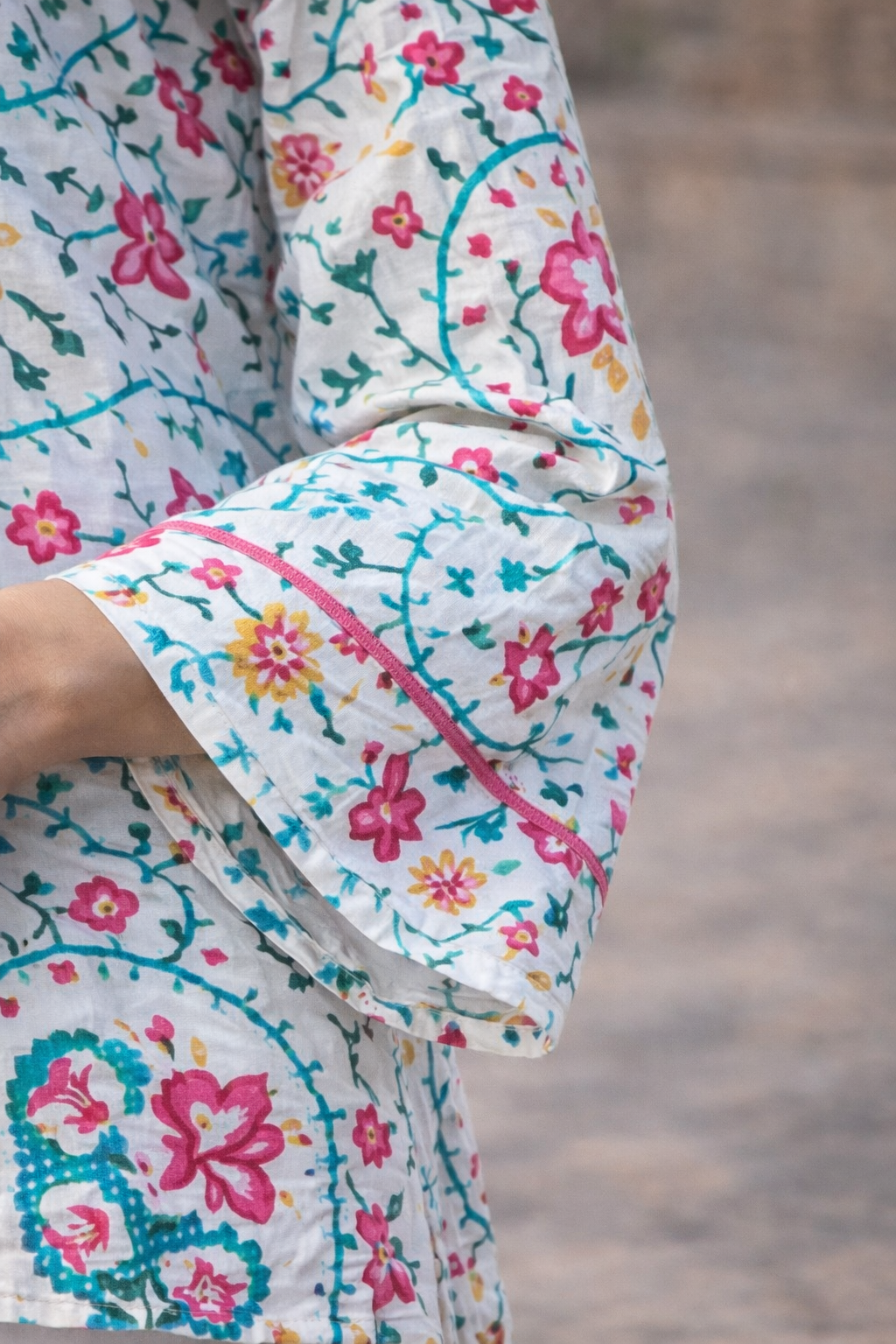 Women’s Floral Cotton Top – Soft Summer Wear | Handcrafted Floral Oversized Cotton Top