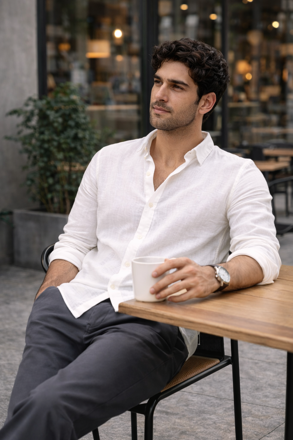 Charcoal Grey Relaxed Fit Chinos for Men – Premium Cotton Blend Casual Trousers