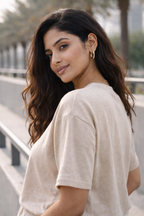 ComfortFlex Cotton Co-Ord Set for Women Relaxed Fit Summer Lounge Wear (Beige)