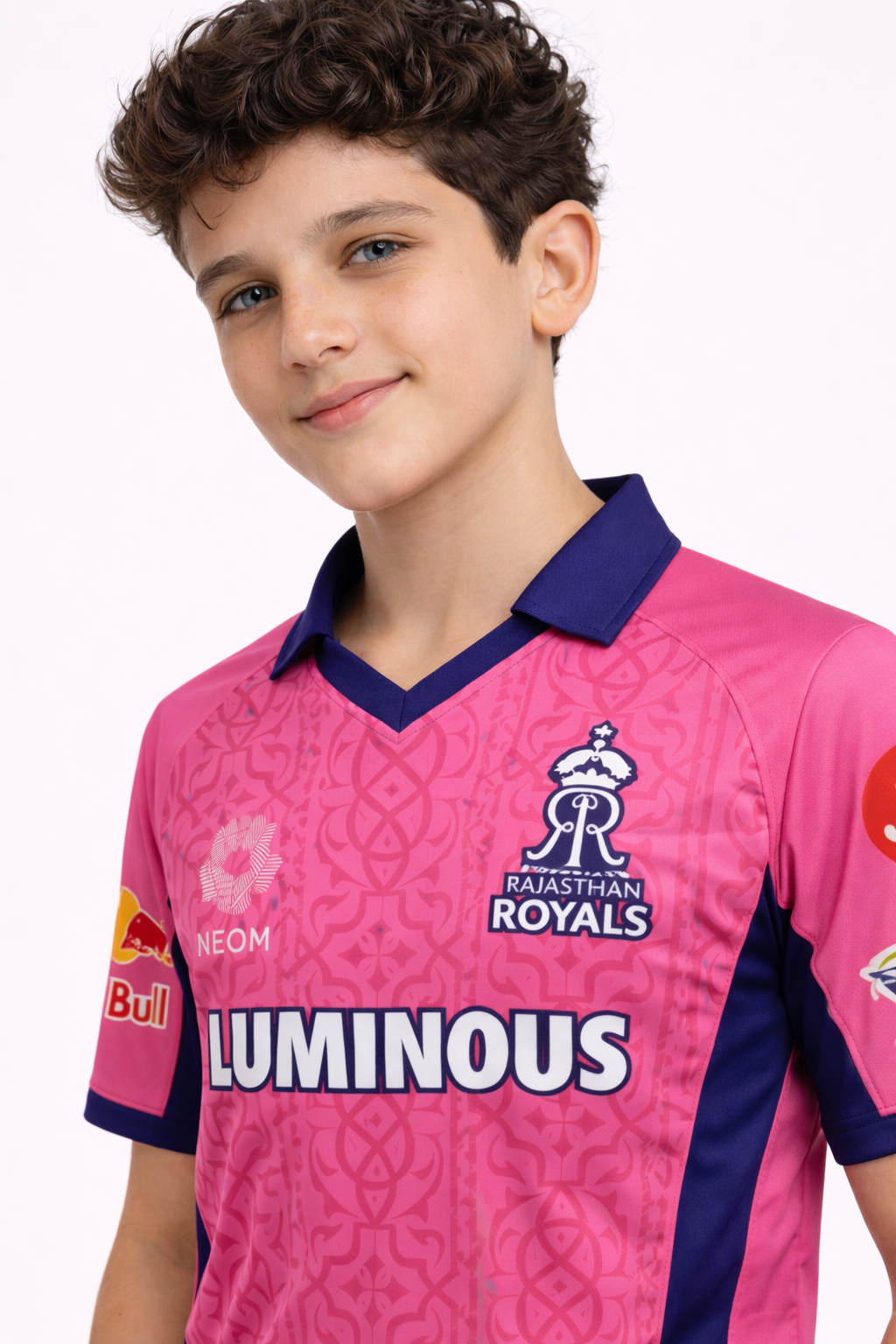 Boys RR Jersey 2026 | Rajasthan Royals Kids Official Inspired Pink Cricket T-Shirt