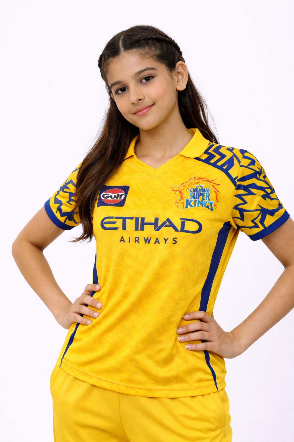 CSK Girls Jersey 2026 | Chennai Super Kings Kids Official Inspired Yellow IPL Cricket T-Shirt