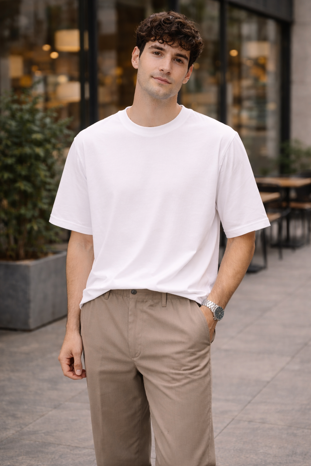 Taupe Relaxed Fit Chinos for Men – Premium Cotton Blend Casual Trousers