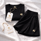 Active Skort Co-Ord Set Women’s Tennis Inspired Comfort Wear (Black Edition)