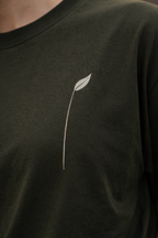 Motion Leaf Unisex Oversized T-Shirt – Dark Olive Green | Premium Cotton Streetwear Tee