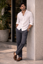 Charcoal Grey Relaxed Fit Chinos for Men – Premium Cotton Blend Casual Trousers