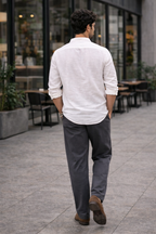 Charcoal Grey Relaxed Fit Chinos for Men – Premium Cotton Blend Casual Trousers