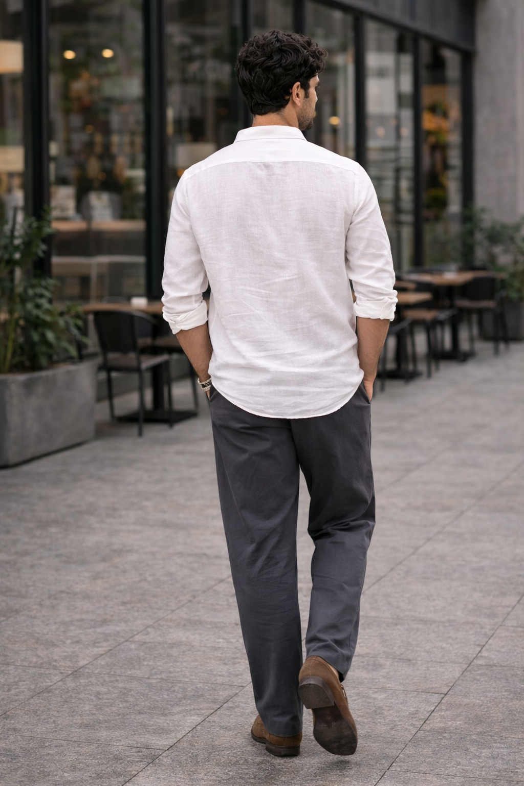 Charcoal Grey Relaxed Fit Chinos for Men – Premium Cotton Blend Casual Trousers