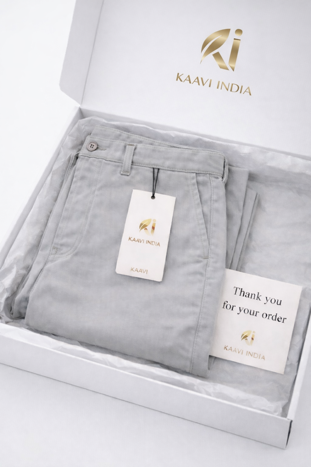 Men’s Light Grey Cotton Chinos – Relaxed Fit Everyday Trousers