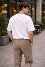 Taupe Relaxed Fit Chinos for Men – Premium Cotton Blend Casual Trousers