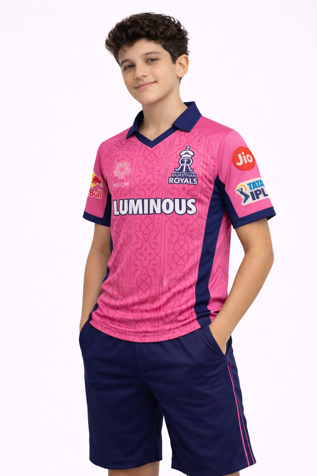 Boys RR Jersey 2026 | Rajasthan Royals Kids Official Inspired Pink Cricket T-Shirt