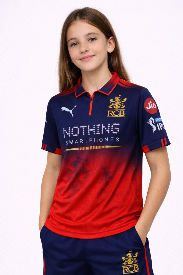 RCB Girls Jersey 2026 | Royal Challengers Bangalore Kids Inspired Fan Cricket T-Shirt