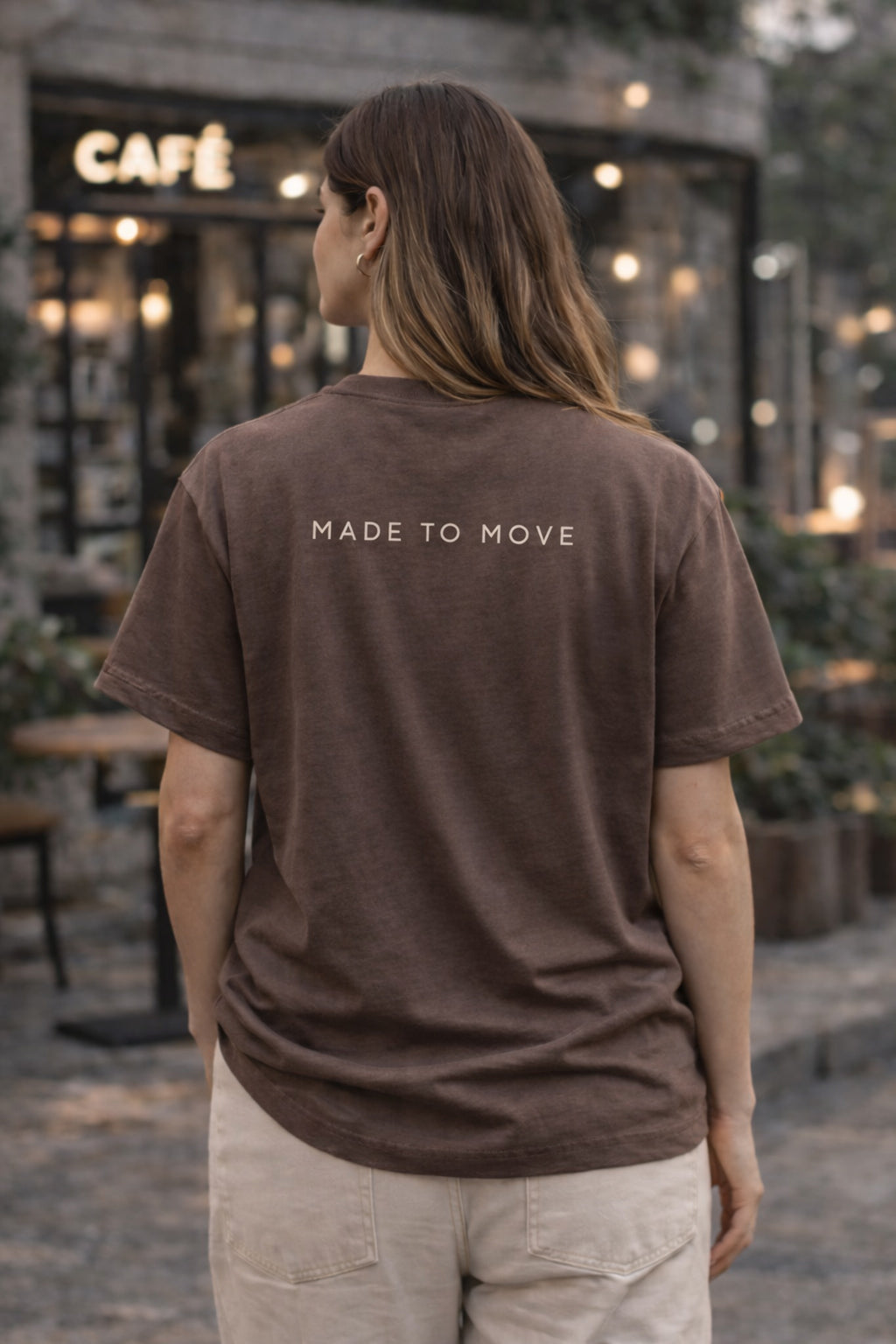 Mocha Brown Unisex Cotton T-Shirt with Minimal Leaf Graphic | Premium Oversized Fit Casual Wear Tee