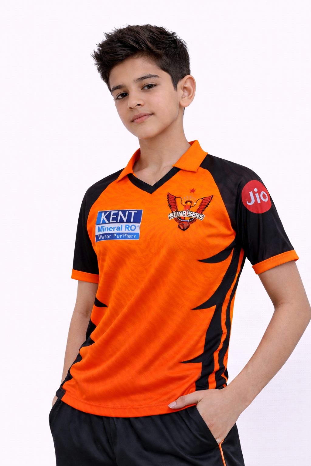 Boys SRH Jersey 2026 | Sunrisers Hyderabad Kids Orange IPL Cricket T-Shirt