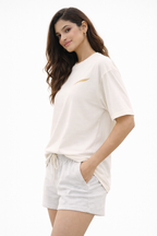 Premium Oversized Cotton T-Shirt Off White