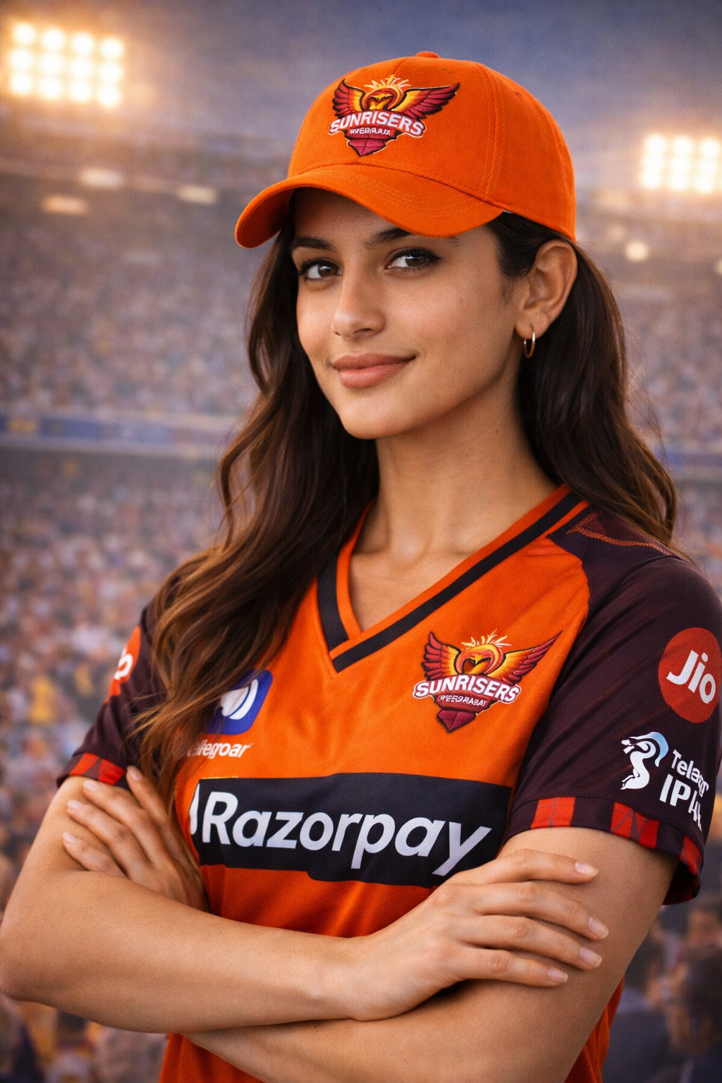 Sunrisers Hyderabad (SRH) Orange Premium Fan Cap – Embroidered Logo IPL Cricket Match Cap