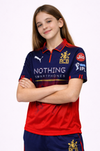 RCB Girls Jersey 2026 | Royal Challengers Bangalore Kids Inspired Fan Cricket T-Shirt