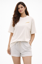 Premium Oversized Cotton T-Shirt Off White