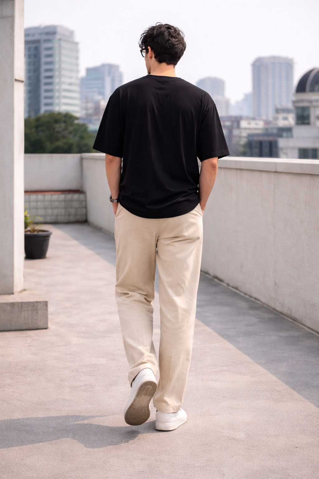 Beige Relaxed Fit Chinos for Men – Premium Cotton Blend Casual Trousers