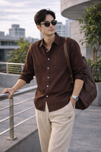 Beige Linen Chinos with Utility Zipper Pocket – Relaxed Fit Premium Trousers