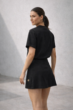 Active Skort Co-Ord Set Women’s Tennis Inspired Comfort Wear (Black Edition)