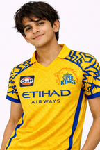 CSK Boys Jersey 2026 | Chennai Super Kings Kids Official Inspired Yellow IPL Cricket T-Shirt