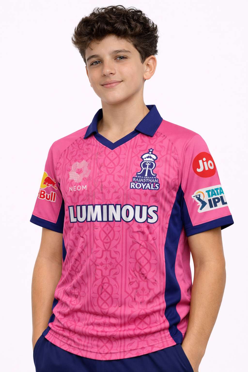 Boys RR Jersey 2026 | Rajasthan Royals Kids Official Inspired Pink Cricket T-Shirt
