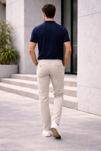 Stone Beige Relaxed Fit Chinos for Men – Premium Cotton Blend Casual Trousers