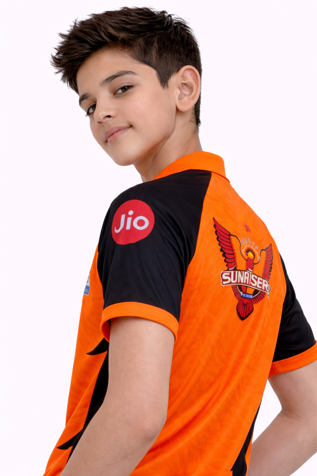 Boys SRH Jersey 2026 | Sunrisers Hyderabad Kids Orange IPL Cricket T-Shirt