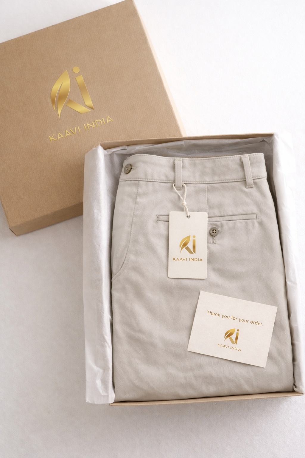 Stone Beige Relaxed Fit Chinos for Men – Premium Cotton Blend Casual Trousers