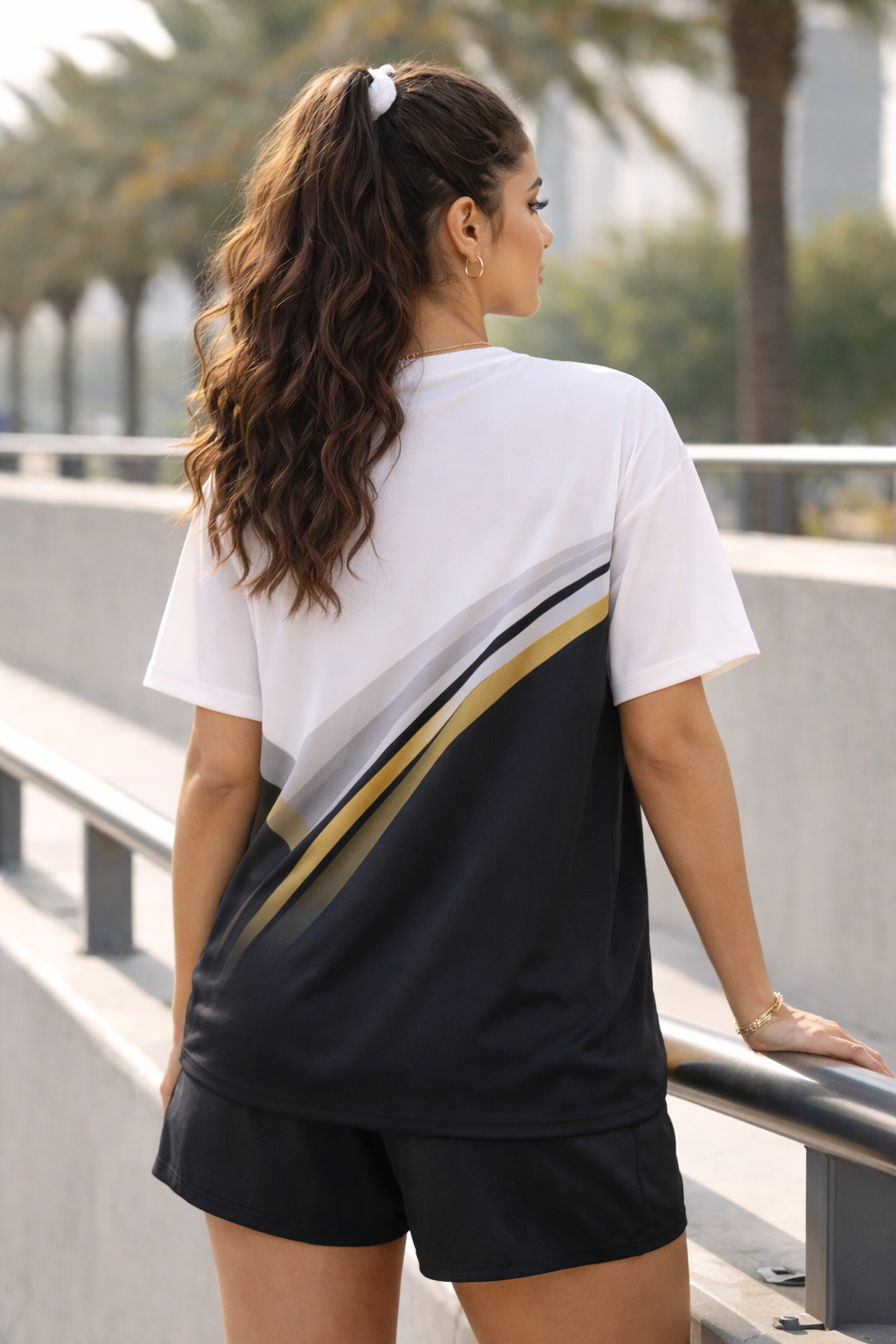 Women’s Performance Co-Ord Set Lightweight Sports Lounge Wear with Modern Stripe Design