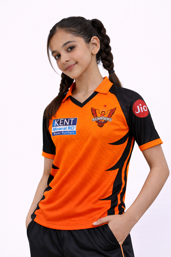 SRH Girls Jersey 2026 | Sunrisers Hyderabad Kids Orange IPL Cricket T-Shirt