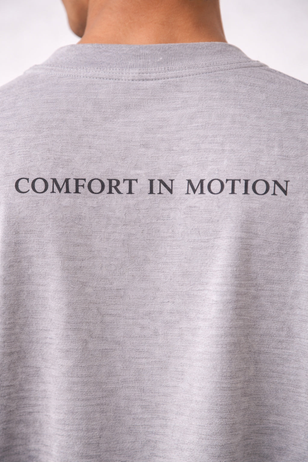 Comfort in Motion Unisex Oversized T-Shirt – Flow Leaf Minimal Design | Stone Grey