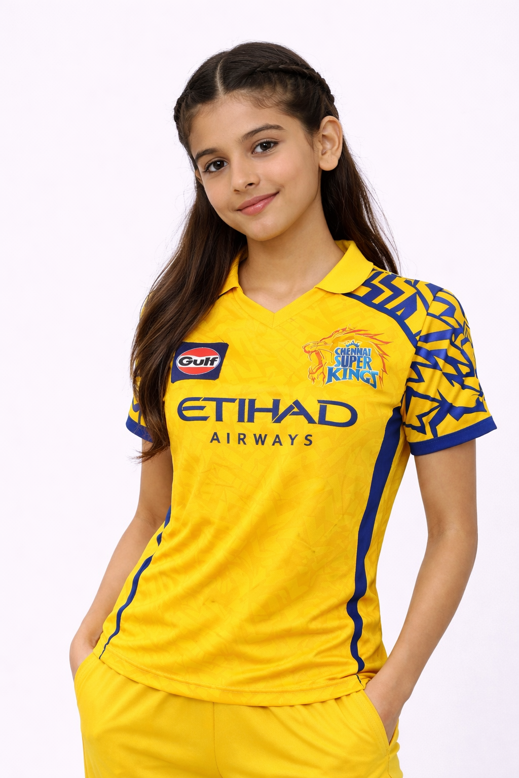 CSK Girls Jersey 2026 | Chennai Super Kings Kids Official Inspired Yellow IPL Cricket T-Shirt