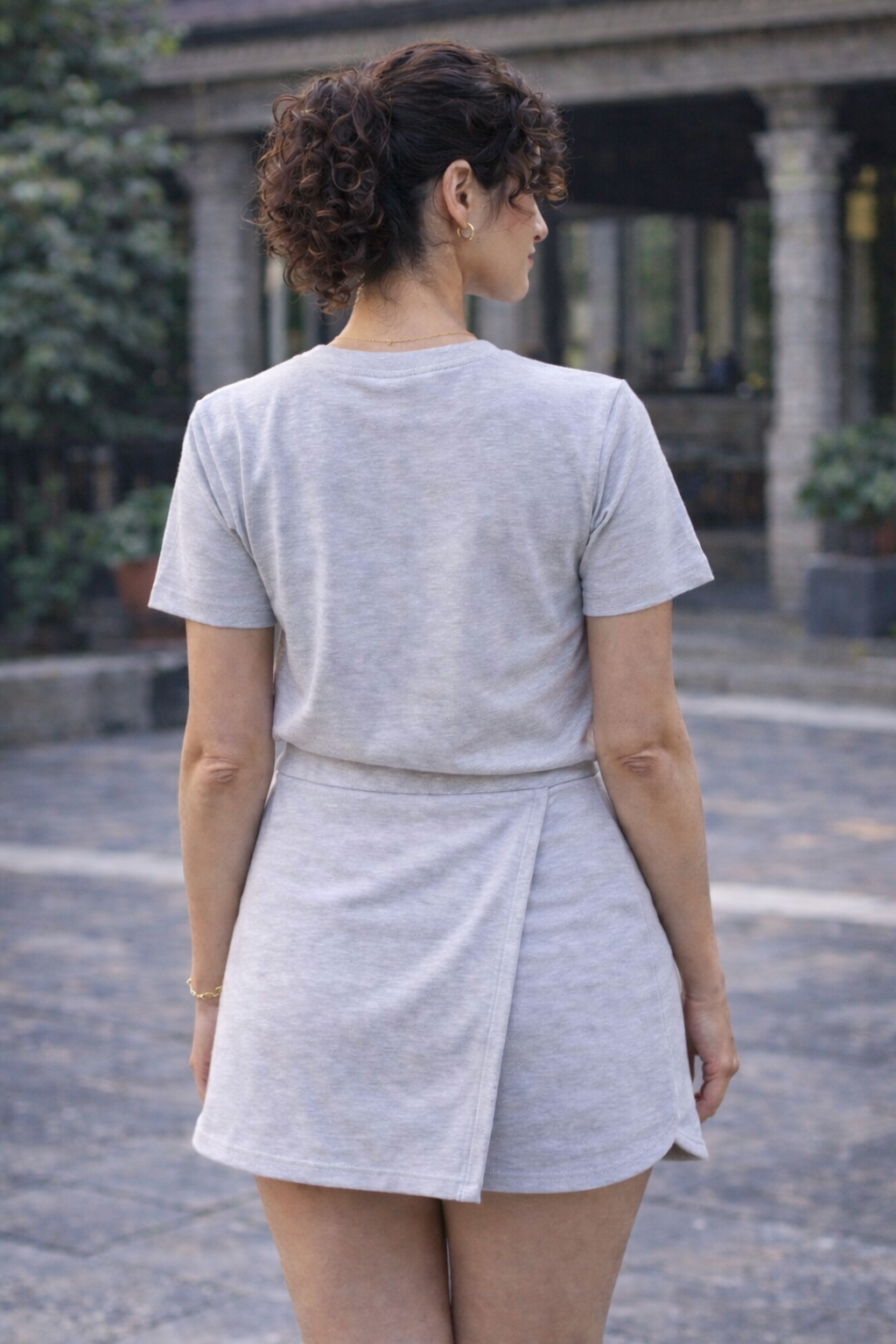 Soft Grey Skort Co-Ord Set for Women | Minimal Premium Cotton Wear