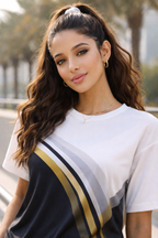 Women’s Performance Co-Ord Set Lightweight Sports Lounge Wear with Modern Stripe Design