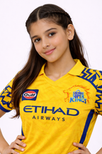 CSK Girls Jersey 2026 | Chennai Super Kings Kids Official Inspired Yellow IPL Cricket T-Shirt