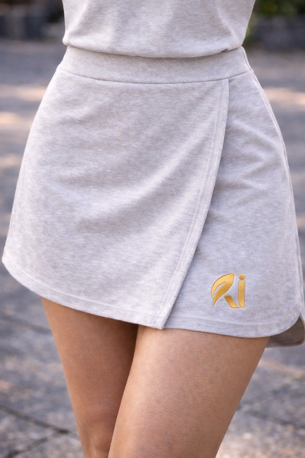 Soft Grey Skort Co-Ord Set for Women | Minimal Premium Cotton Wear